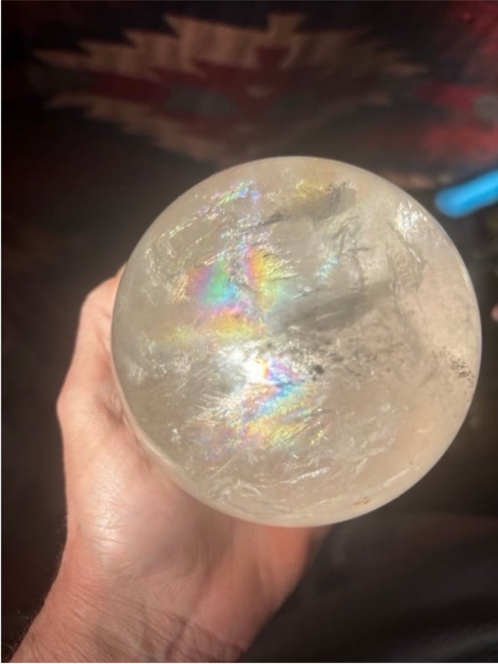 Clear Quartz Sphere HQ with Rainbows - Picture 5 of 8